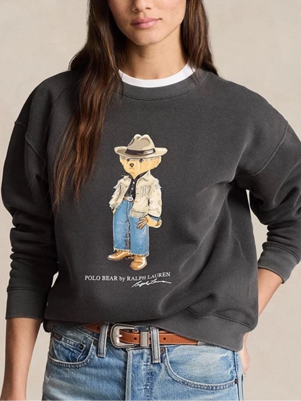 Polo Bear Cowboy Fleece Crewneck